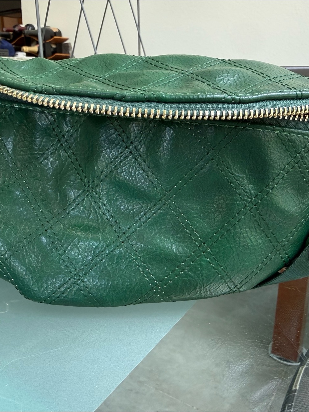 Vici Quilted Green Leather crossbody Bag - Classic Women's Handbag